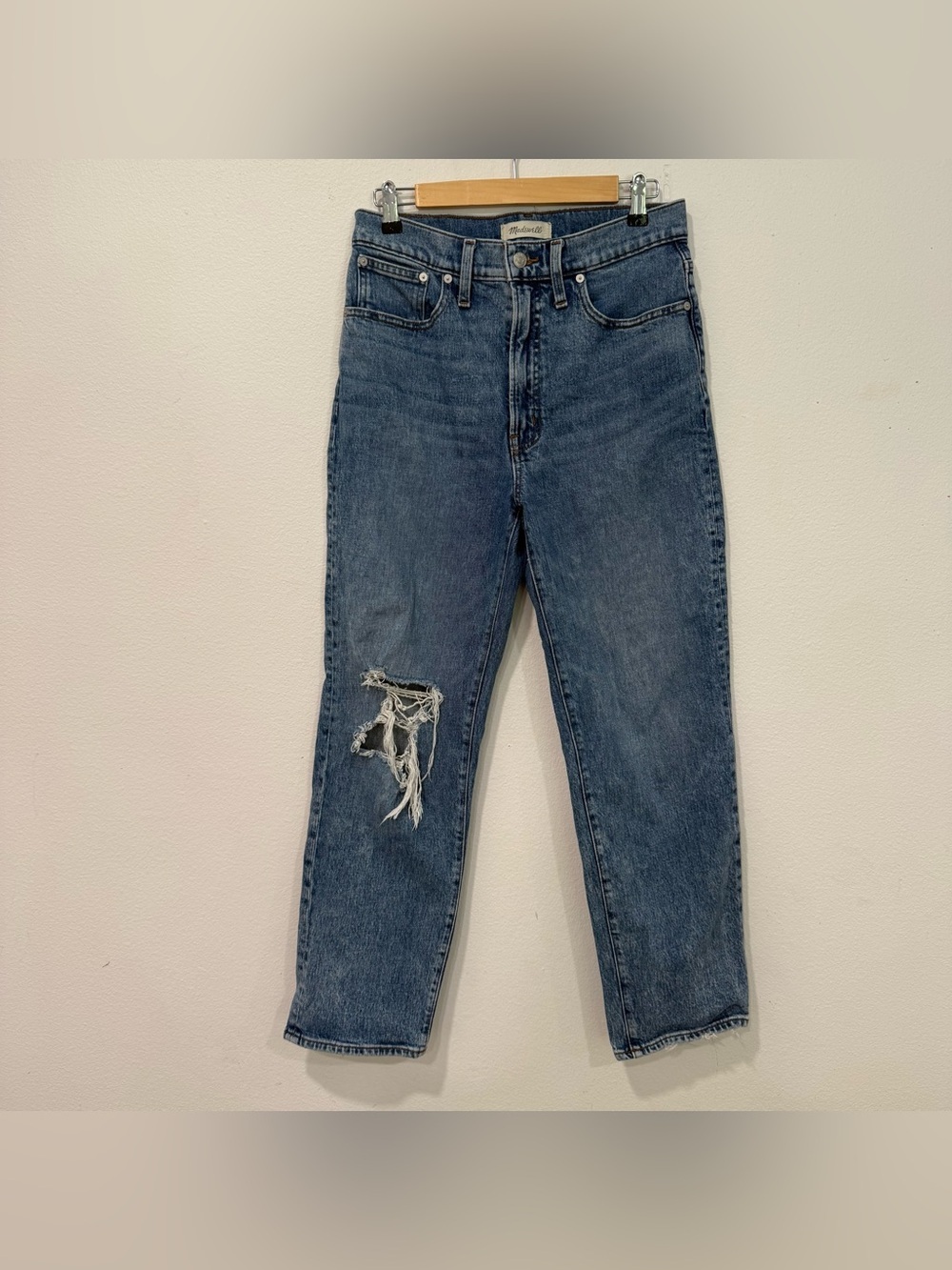 Madewell The Perfect Vintage Ripped Straight Jean 28